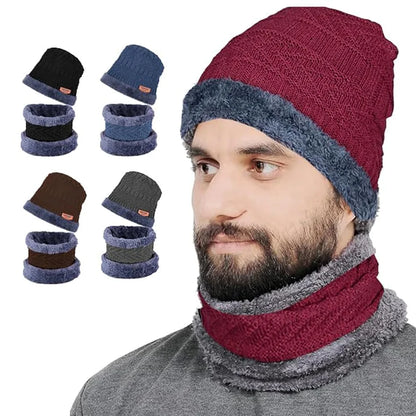 Brand Conquer Wool Beanie Cap & Muffler for Mens & Women