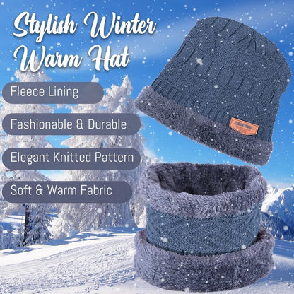 Brand Conquer Wool Beanie Cap & Muffler for Mens & Women