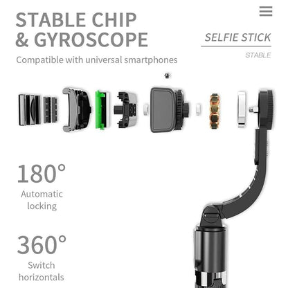 Q08 1-axis Gimbal Stabilizer 3-in-1 Extendable Selfie Stick Tripod
