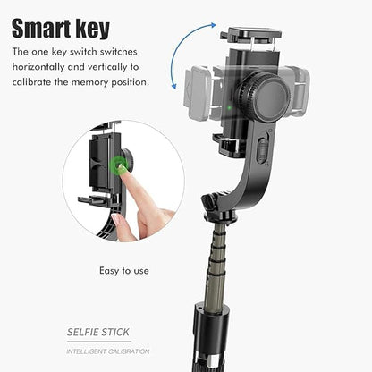 Q08 1-axis Gimbal Stabilizer 3-in-1 Extendable Selfie Stick Tripod
