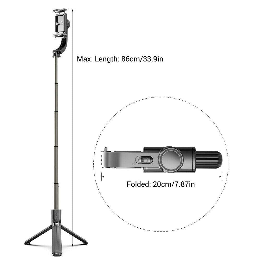 Q08 1-axis Gimbal Stabilizer 3-in-1 Extendable Selfie Stick Tripod