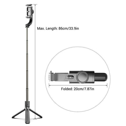 Q08 1-axis Gimbal Stabilizer 3-in-1 Extendable Selfie Stick Tripod