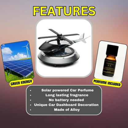 Interior Solar Car Perfumes & Fresheners For Dashboard|Solar Helicopter Car Air Freshener (Red), Pod, Pack Of 1