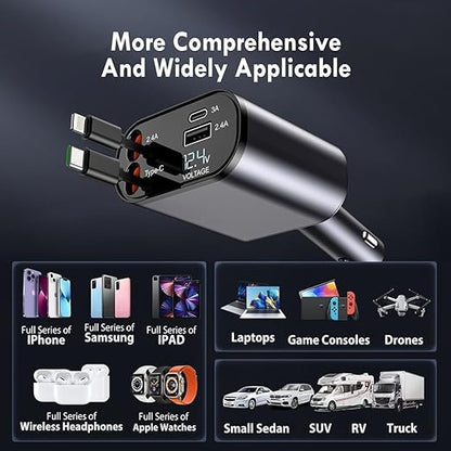 4 in 1 Super Fast Charge Car Phone Charger