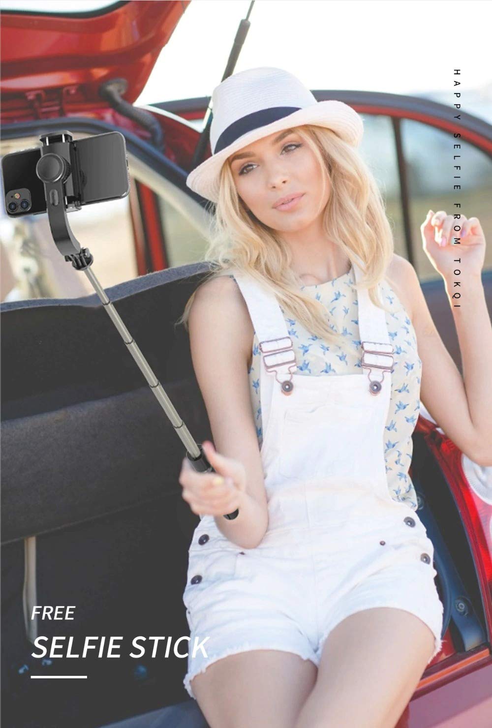 Q08 1-axis Gimbal Stabilizer 3-in-1 Extendable Selfie Stick Tripod