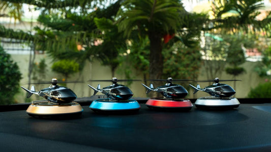 Interior Solar Car Perfumes & Fresheners For Dashboard|Solar Helicopter Car Air Freshener (Red), Pod, Pack Of 1