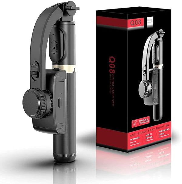 Q08 1-axis Gimbal Stabilizer 3-in-1 Extendable Selfie Stick Tripod