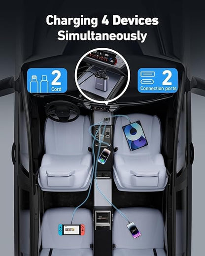 4 in 1 Super Fast Charge Car Phone Charger