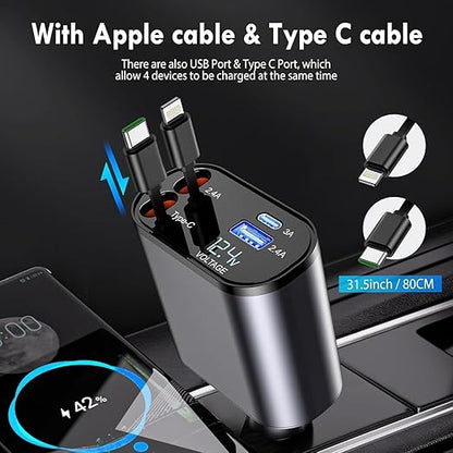 4 in 1 Super Fast Charge Car Phone Charger