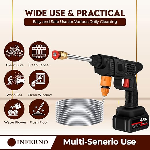 High Pressure Car Washer Gun with 48 V rechargeable Battery