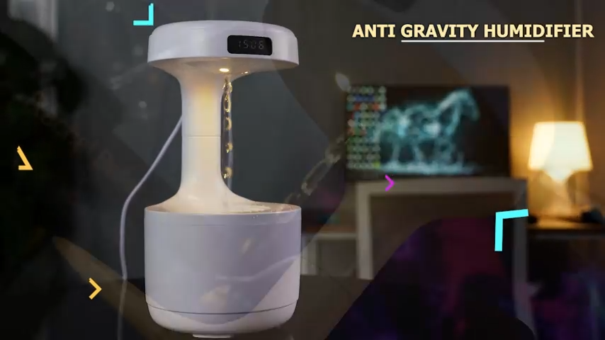 Anti-Gravity Water Drop Humidifier LED Display 800ML Droplets Ultrasonic Quiet Cool Mist Maker Fogger Desktop Humidifiers for Office Bedroom